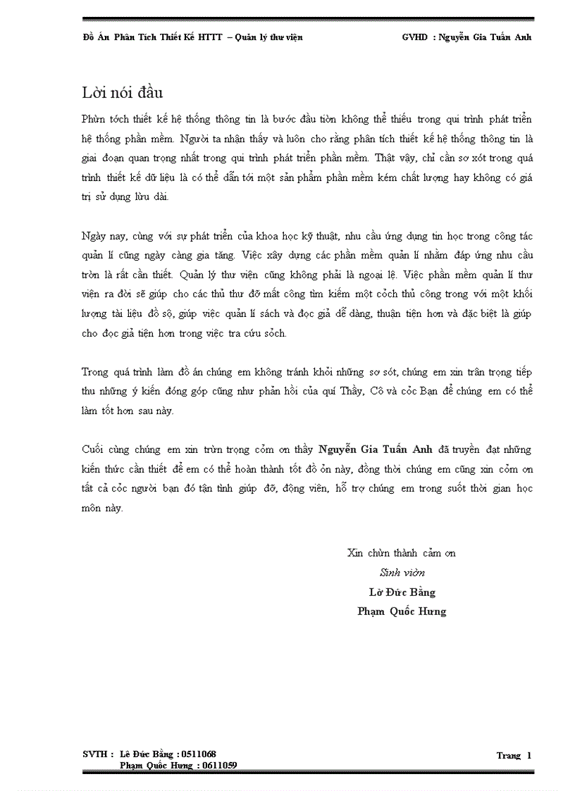 image for page Đồ Án Phân Tích Thiết Kế hệ thống thông tin – Quản lý thư viện