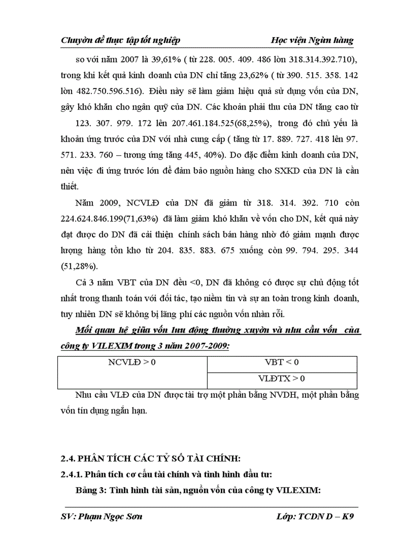 image for page Phân tích tình hình tài chính và các giải pháp tài chính nâng cao hiệu quả sử dụng vốn tại Công ty Cổ phần Xuất nhập khẩu và hợp tác đầu tư VILEXIM