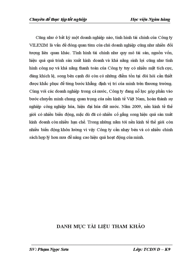 image for page Phân tích tình hình tài chính và các giải pháp tài chính nâng cao hiệu quả sử dụng vốn tại Công ty Cổ phần Xuất nhập khẩu và hợp tác đầu tư VILEXIM