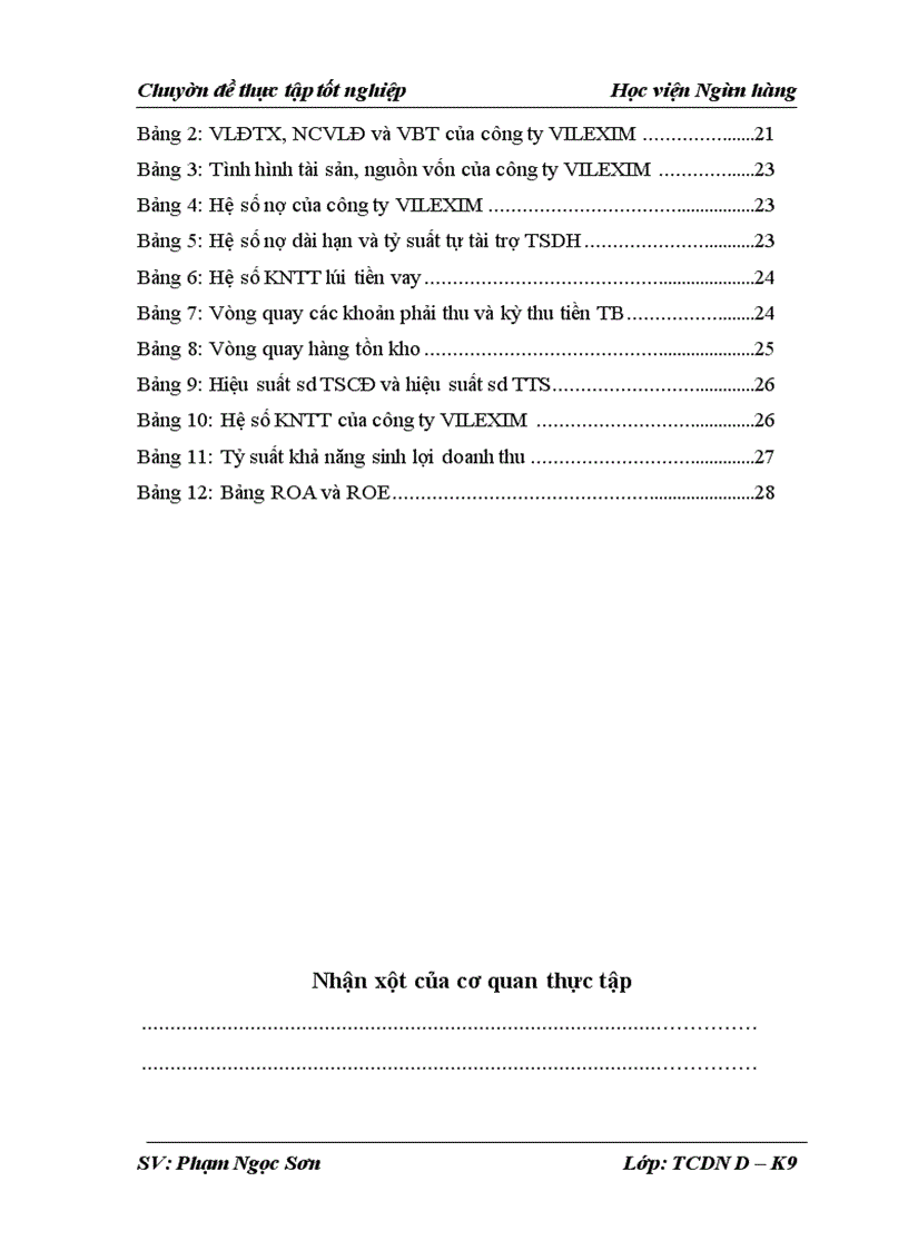 image for page Phân tích tình hình tài chính và các giải pháp tài chính nâng cao hiệu quả sử dụng vốn tại Công ty Cổ phần Xuất nhập khẩu và hợp tác đầu tư VILEXIM