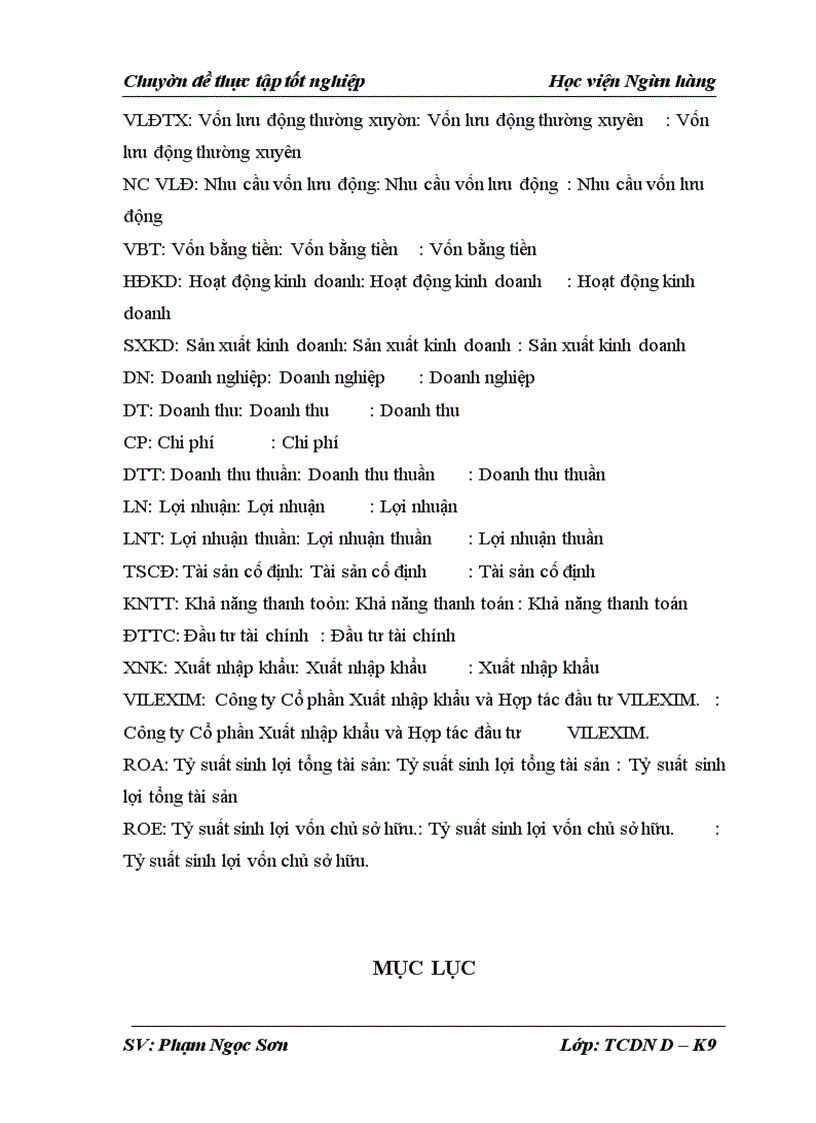 image for page Phân tích tình hình tài chính và các giải pháp tài chính nâng cao hiệu quả sử dụng vốn tại Công ty Cổ phần Xuất nhập khẩu và hợp tác đầu tư VILEXIM