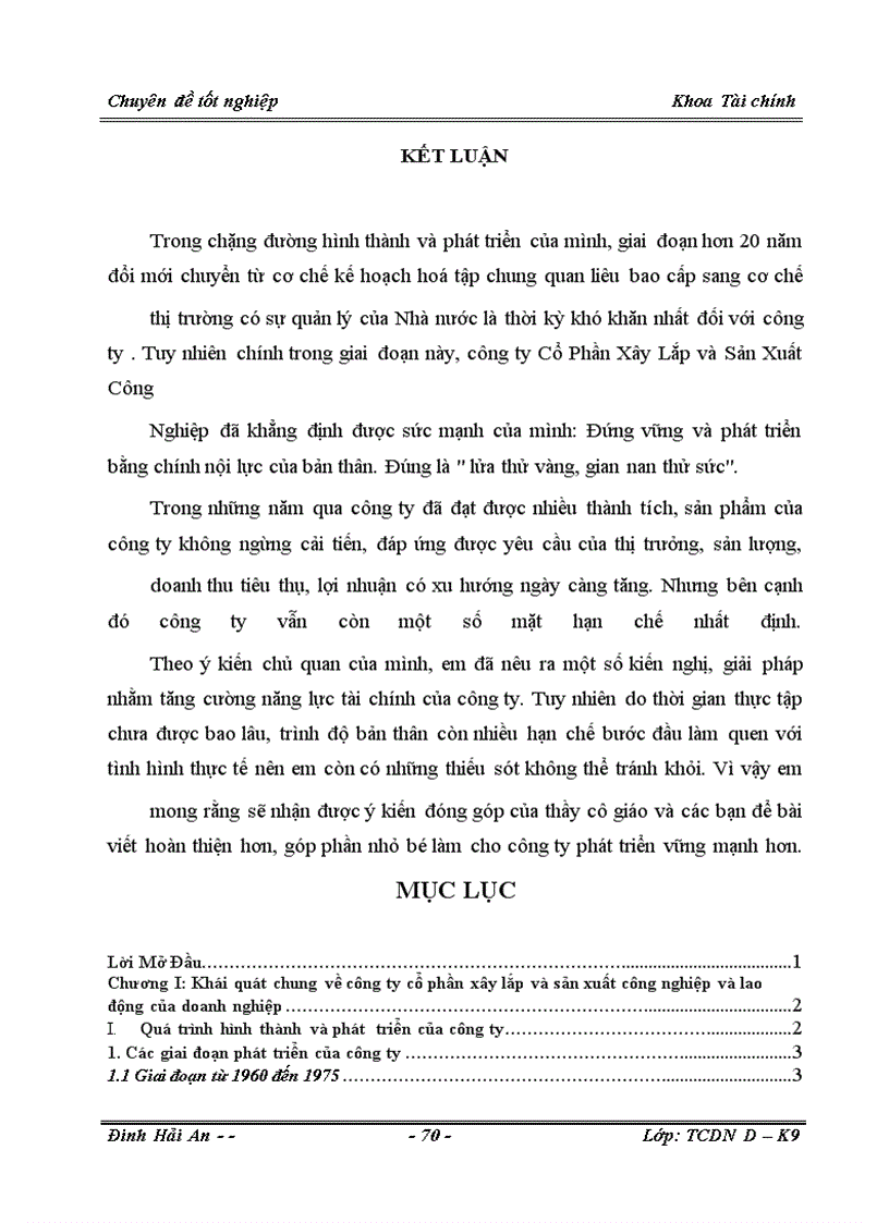 image for page Phân tích tình hình tài chính và các giải pháp nhằm tăng cường năng lực tài chính tại Công ty Cổ phần Xây Lắp và Sản Xuất Công Nghiệp