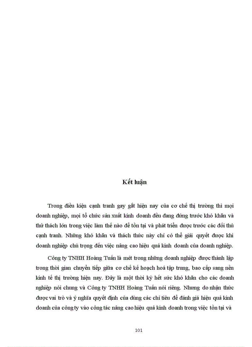 image for page Nghiờn cứu chỉ tiờu đỏnh giỏ hiệu quả kinh doanh tại Cụng ty TNHH Hoàng Tuấn