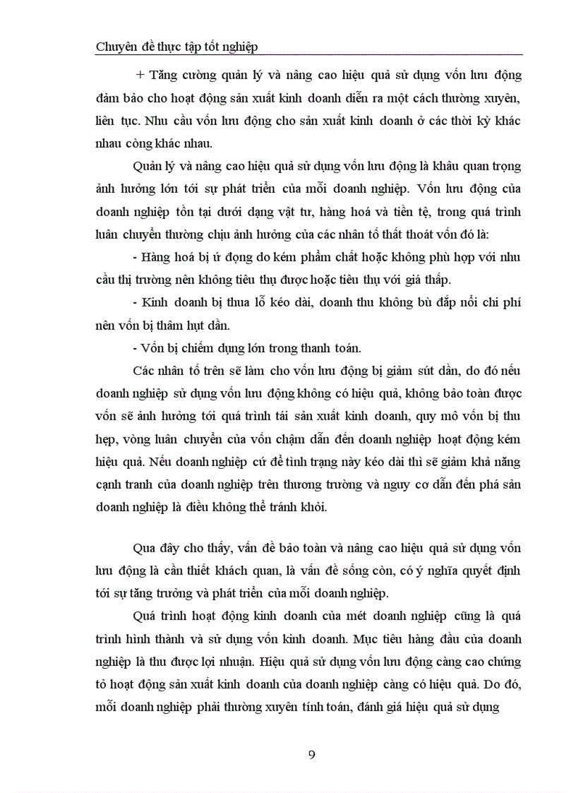 image for page Vốn lưu động và các giải pháp Tài chính nâng cao hiệu quả sử dụng vốn lưu động tại Công ty TNHH Một thành viên dược liệu TWII