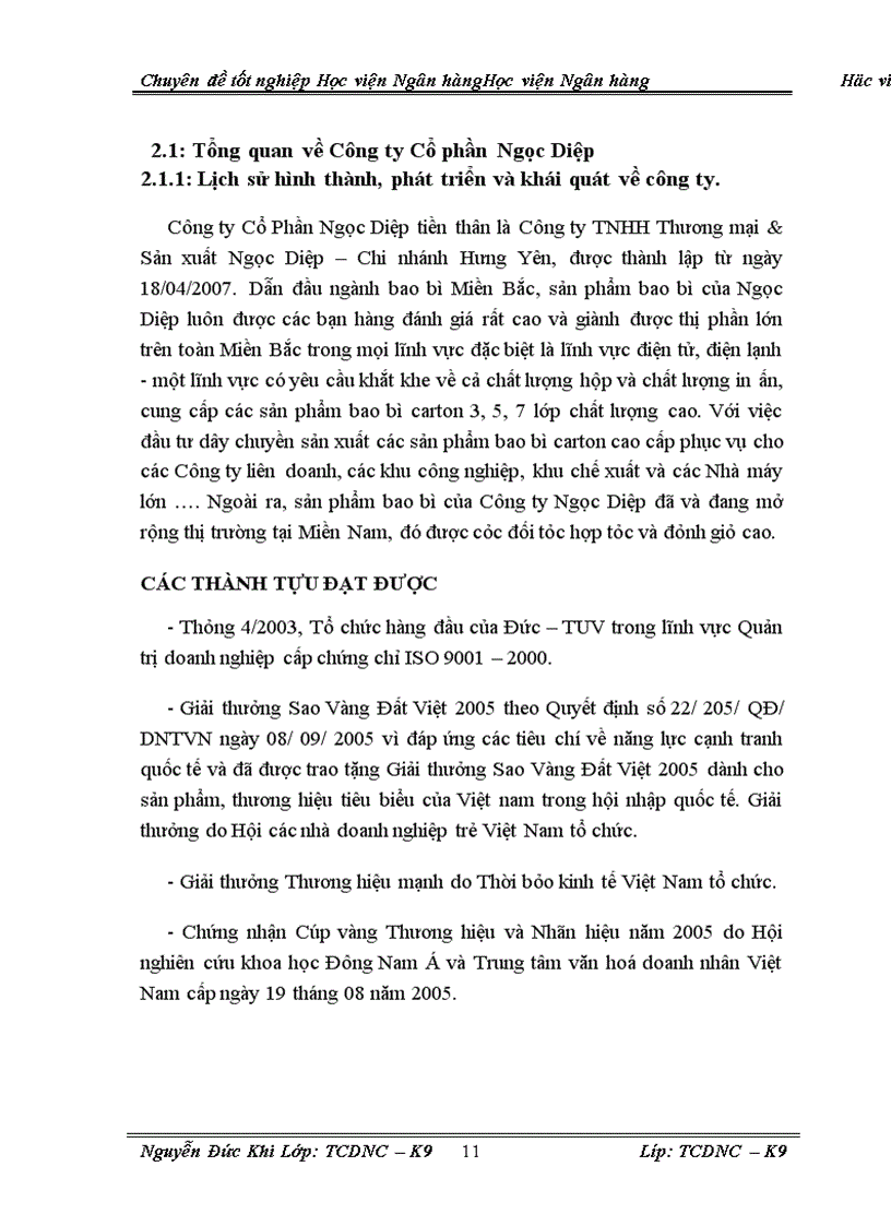 image for page Giải pháp nhằm nâng cao hiệu quả sử dụng vốn sản xuất kinh doanh tại công ty cổ phần Ngọc Diệp