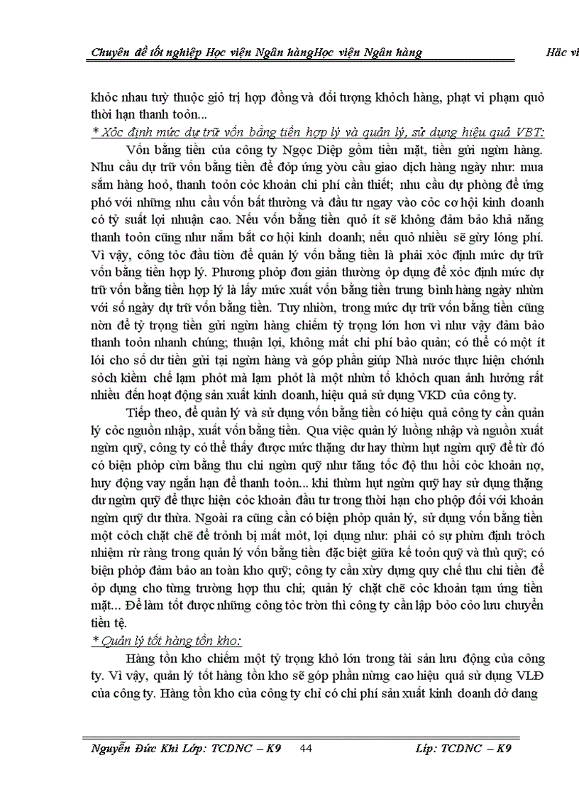 image for page Giải pháp nhằm nâng cao hiệu quả sử dụng vốn sản xuất kinh doanh tại công ty cổ phần Ngọc Diệp