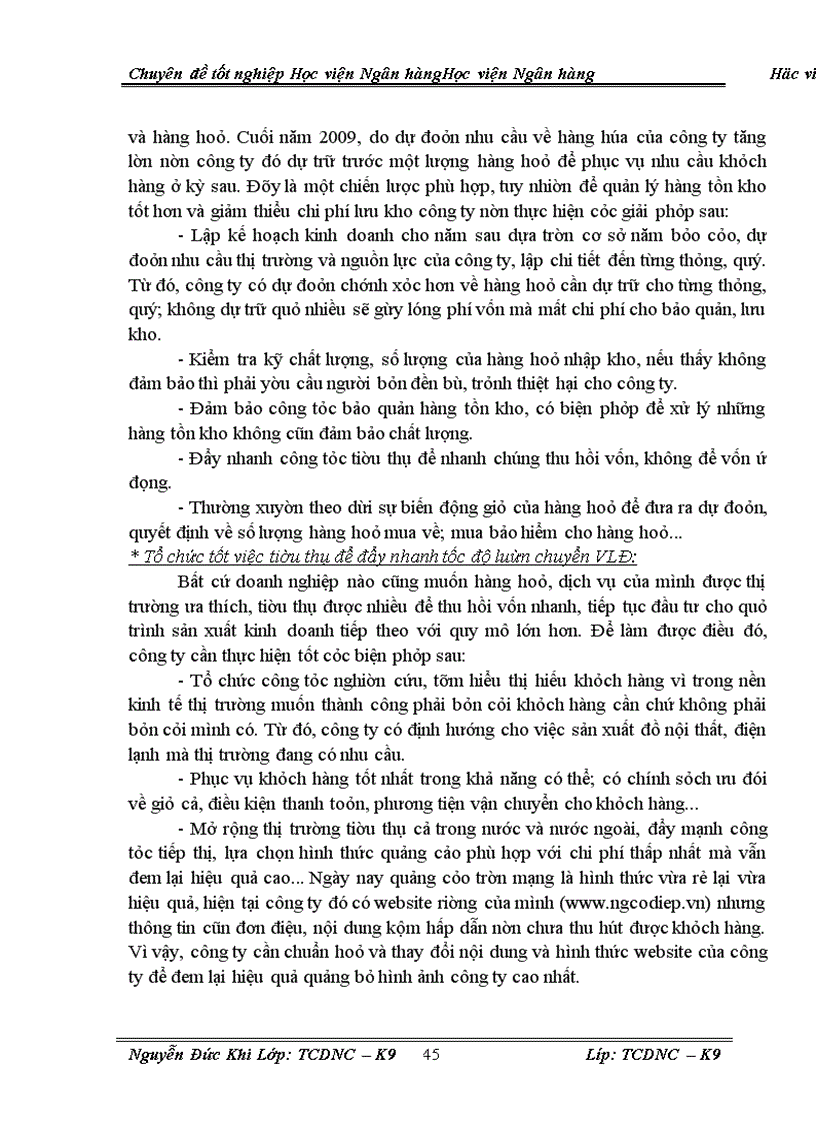 image for page Giải pháp nhằm nâng cao hiệu quả sử dụng vốn sản xuất kinh doanh tại công ty cổ phần Ngọc Diệp