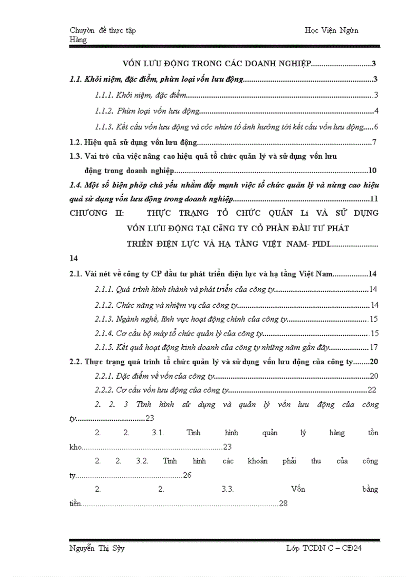 image for page Vốn lưu động và một số biện pháp nhằm nâng cao hiệu quả sử dụng vốn lưu động tại Công ty cổ phần đầu tư phát triển điện lực và hạ tầng Việt Nam- PIDI