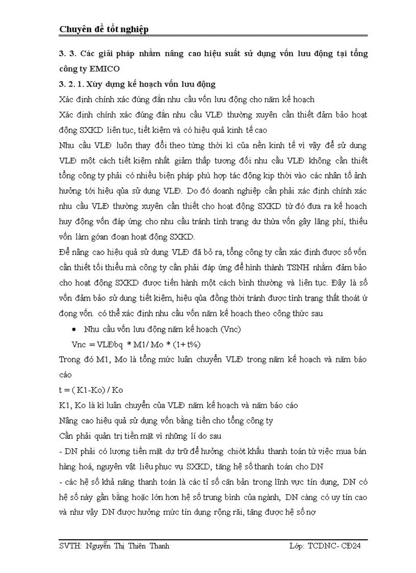 image for page Gỉai pháp nâng cao hiệu quả sử dụng vốn lưu động taị tổng công ty EMICO