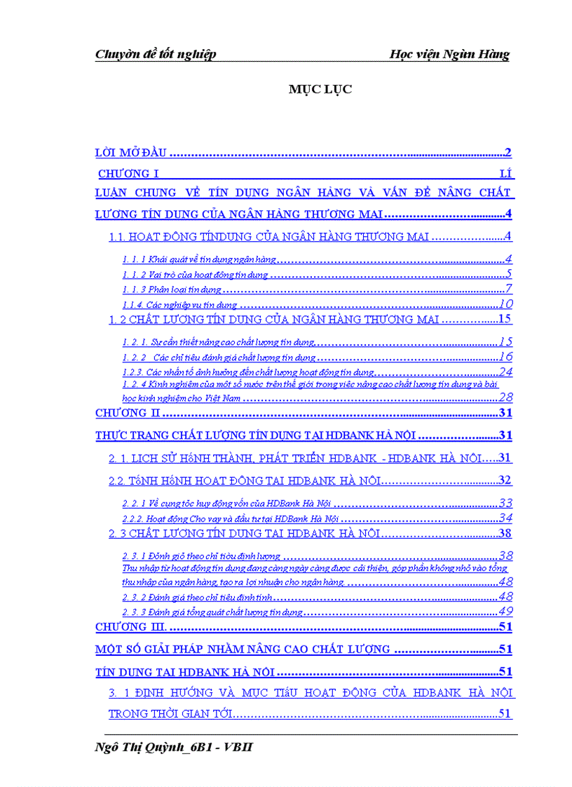 image for page Nâng cao chất lượng tín dụng tại HDBank Hà Nội
