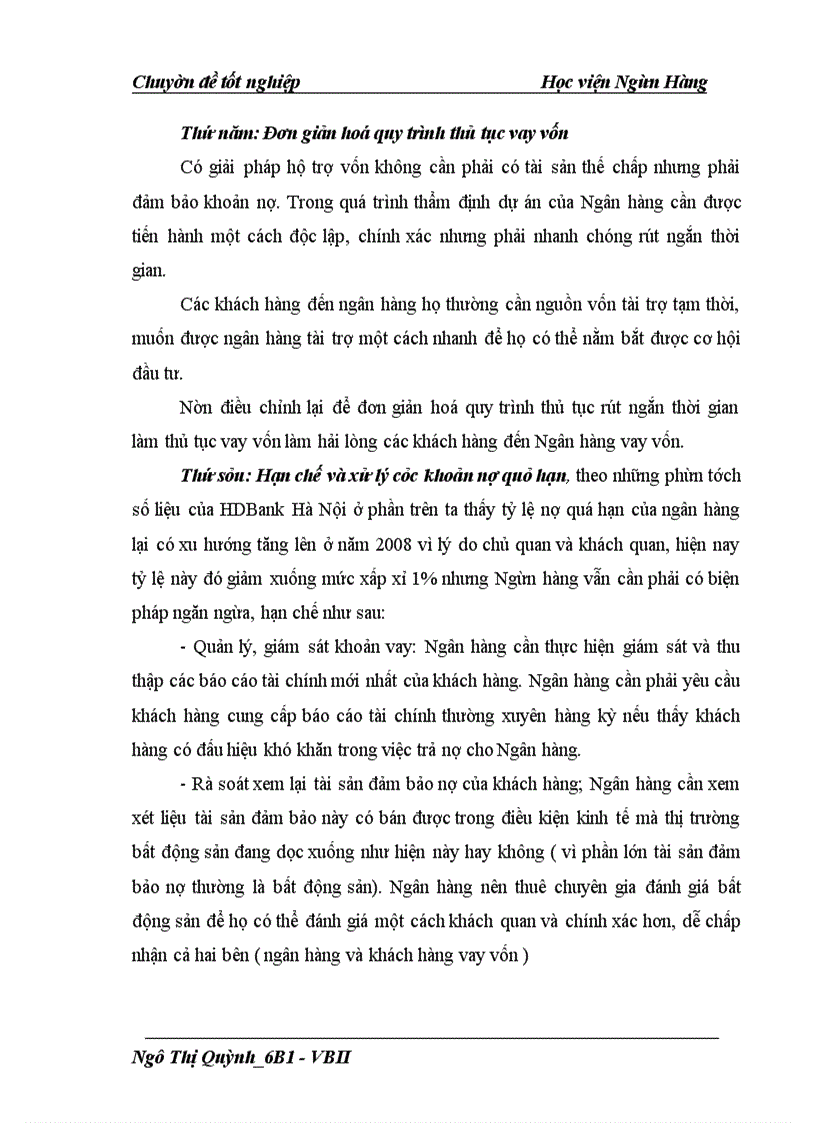 image for page Nâng cao chất lượng tín dụng tại HDBank Hà Nội