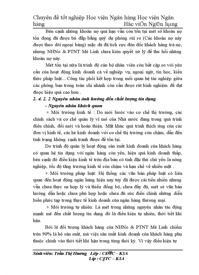 image for page Giải pháp nâng cao chất lượng tín dụng tại Chi nhánh ngân hàng Nông nghiệp và Phát triển nông thôn Mê Linh.