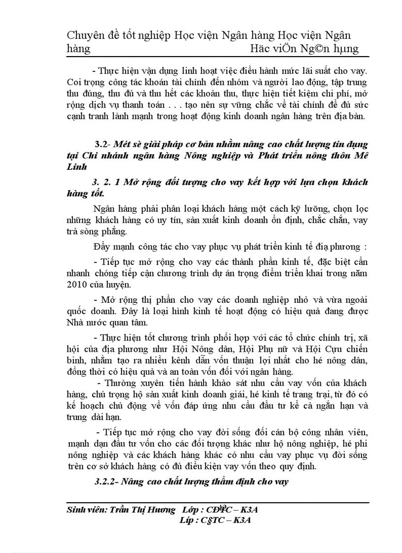 image for page Giải pháp nâng cao chất lượng tín dụng tại Chi nhánh ngân hàng Nông nghiệp và Phát triển nông thôn Mê Linh.