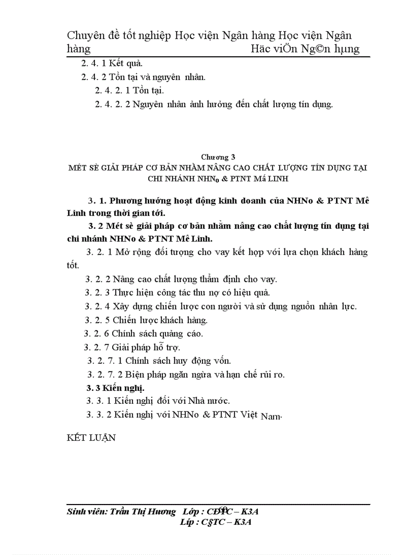 image for page Giải pháp nâng cao chất lượng tín dụng tại Chi nhánh ngân hàng Nông nghiệp và Phát triển nông thôn Mê Linh.