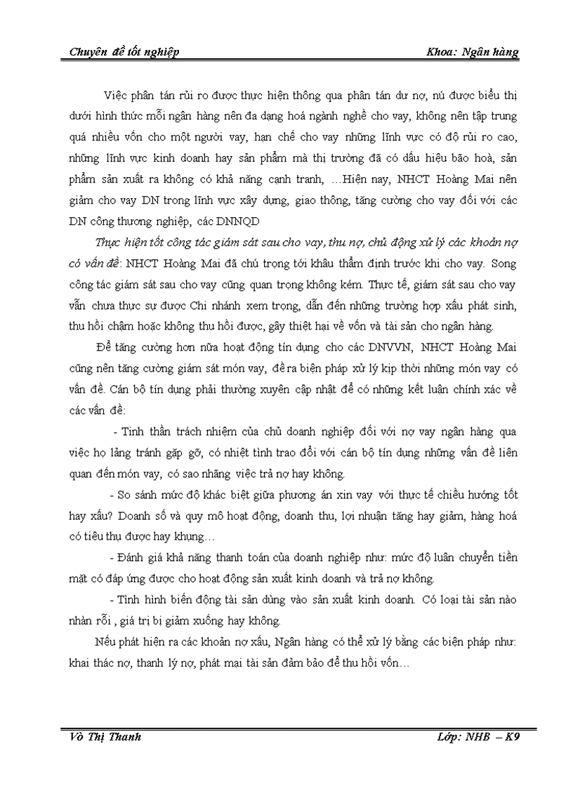 image for page Một số giải pháp nâng cao chất lượng tín dụng đối với doanh nghiệp vừa và nhỏ tại Chi nhánh Ngân hàng Công thương Hoàng Mai