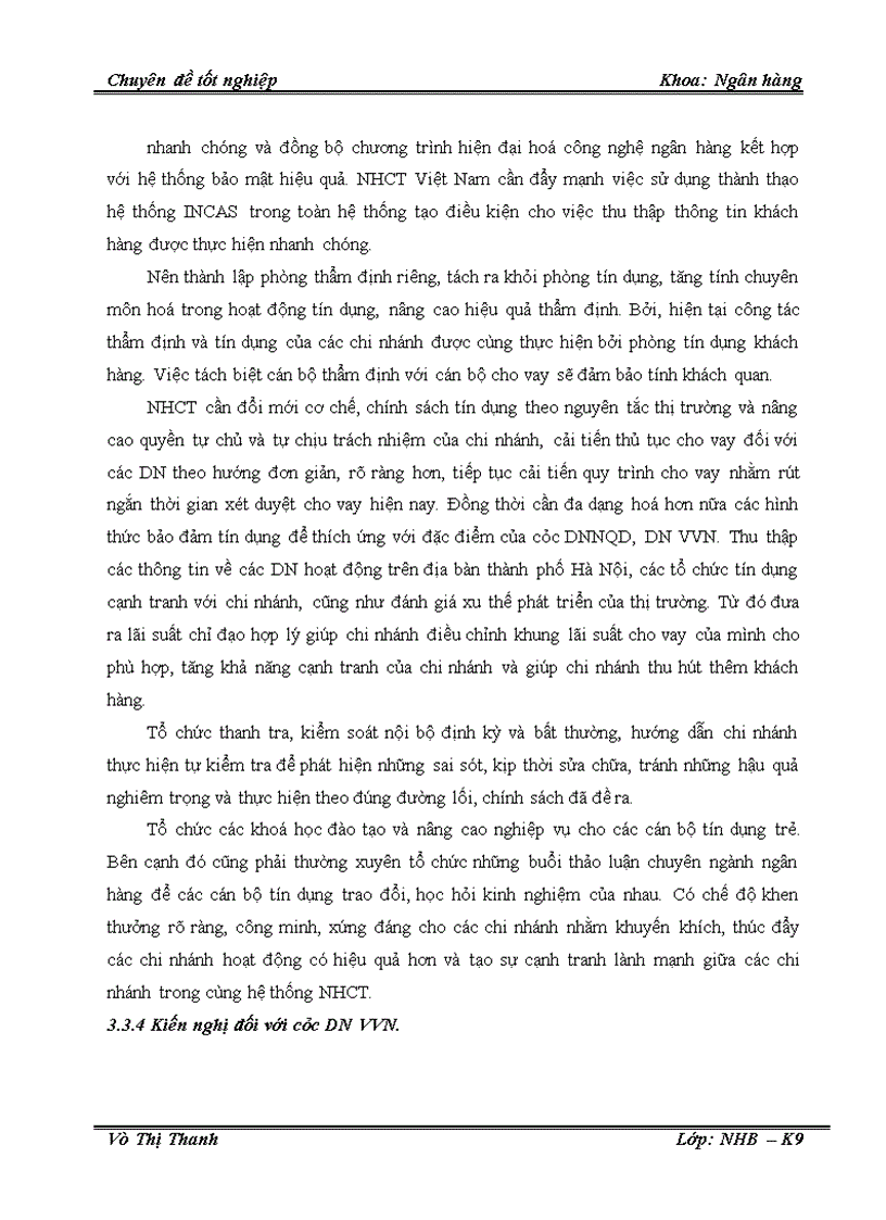 image for page Một số giải pháp nâng cao chất lượng tín dụng đối với doanh nghiệp vừa và nhỏ tại Chi nhánh Ngân hàng Công thương Hoàng Mai
