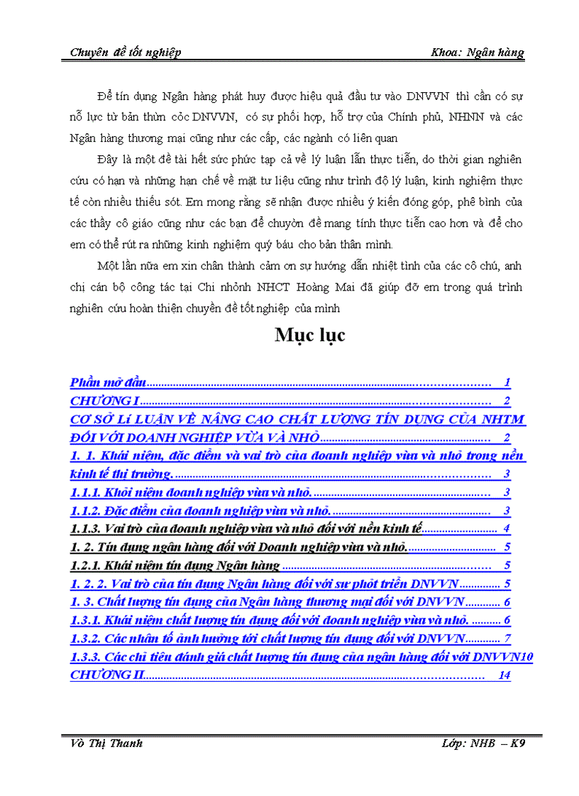 image for page Một số giải pháp nâng cao chất lượng tín dụng đối với doanh nghiệp vừa và nhỏ tại Chi nhánh Ngân hàng Công thương Hoàng Mai