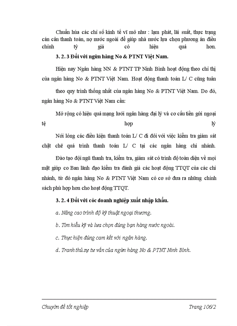 image for page Phương thức thanh toán L/C và giải pháp hạn chế rủi ro trong phương thức thanh toán L/C Ngân hàng NN&PTNT TP Ninh Bình