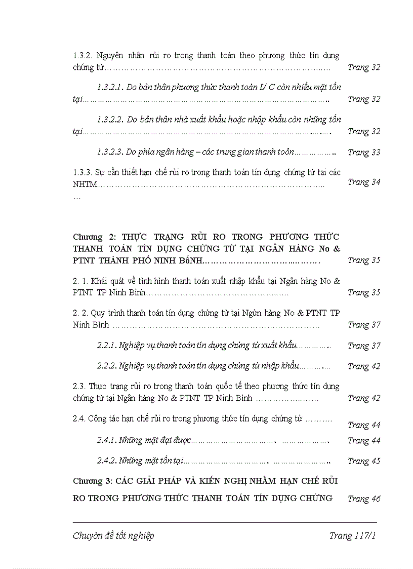 image for page Phương thức thanh toán L/C và giải pháp hạn chế rủi ro trong phương thức thanh toán L/C Ngân hàng NN&PTNT TP Ninh Bình