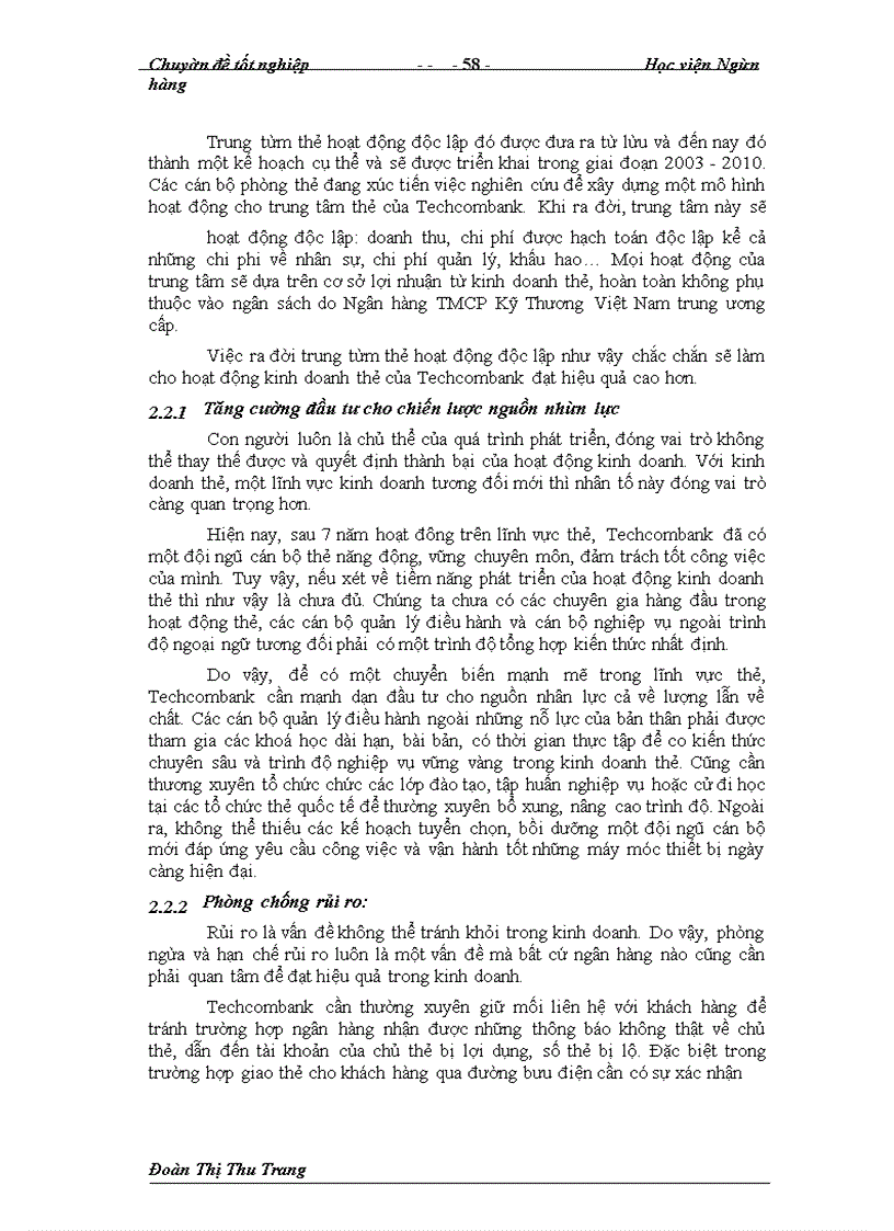 image for page Giải pháp nhằm thúc đầy nghiệp vụ phát hành và thanh toán thẻ tại Ngân Hàng thương mại cổ phần Kỹ Thương Việt Nam – Techcombank