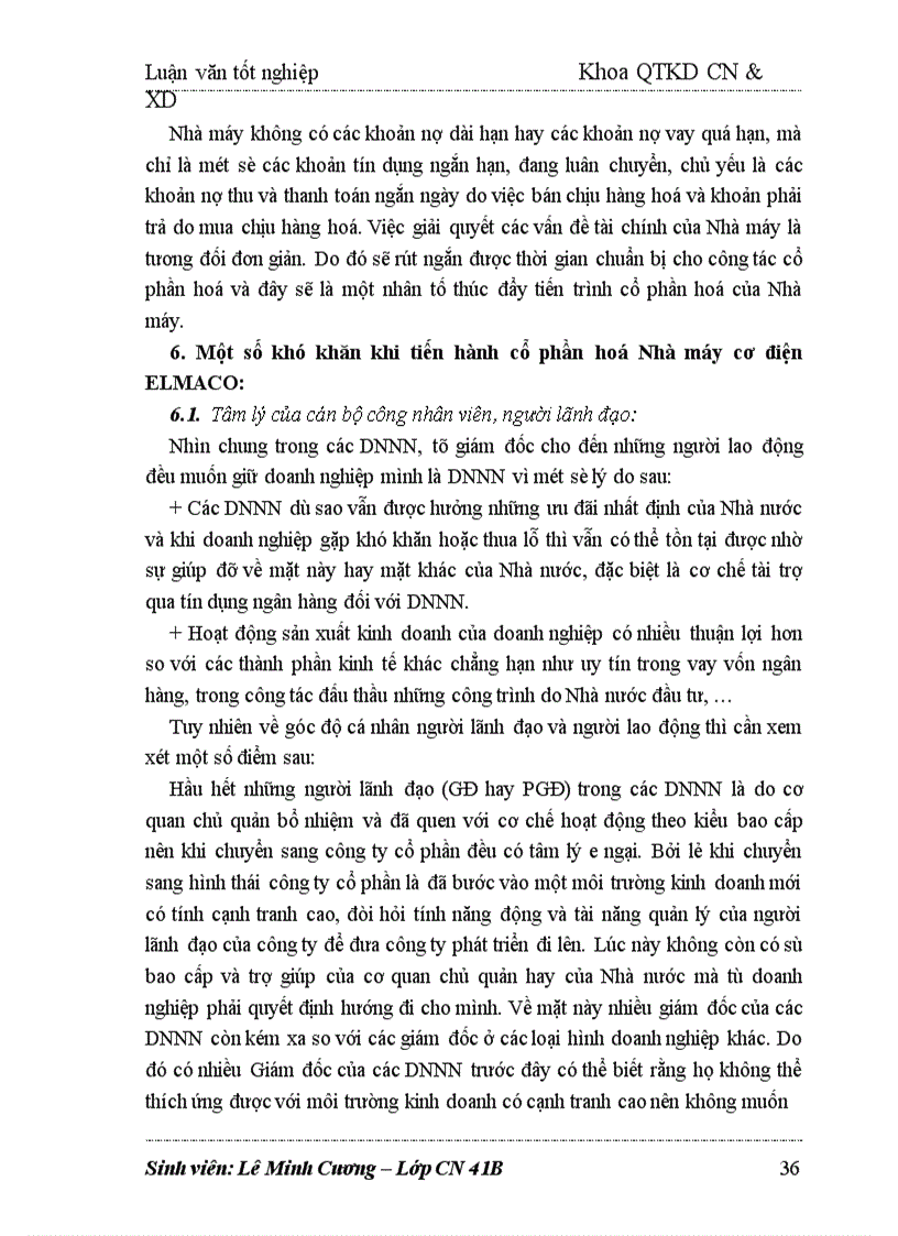 image for page Giải pháp đẩy nhanh quá trình cổ phần hoá ở Nhà máy cơ điện ELMACO