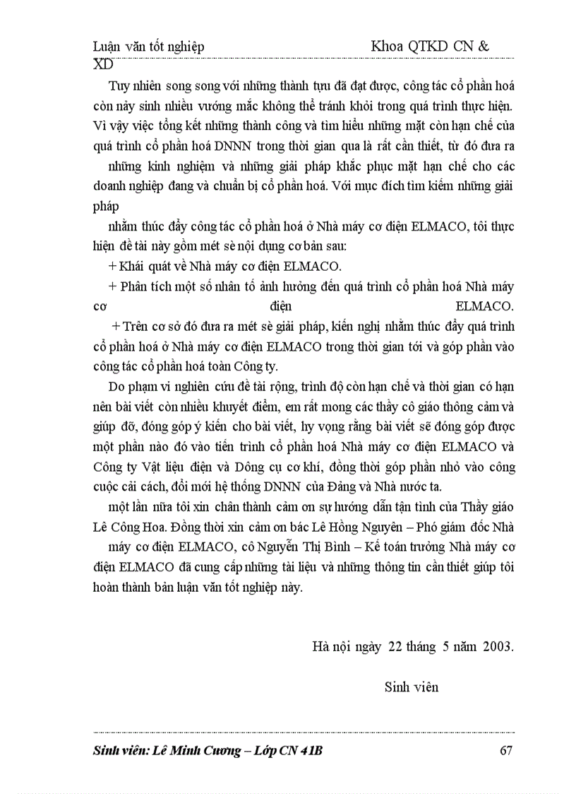 image for page Giải pháp đẩy nhanh quá trình cổ phần hoá ở Nhà máy cơ điện ELMACO