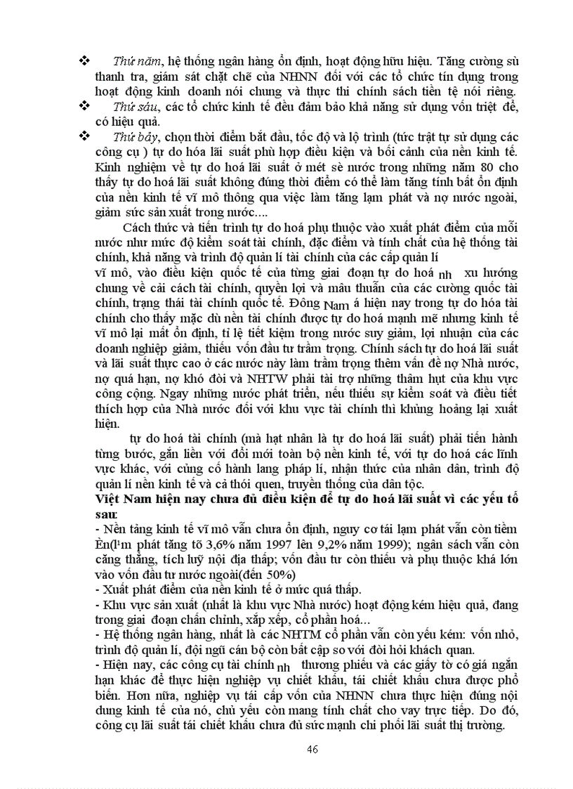 image for page Lãi suất và vấn đề tự do hoá lãi suất ở Việt Nam hiện nay.