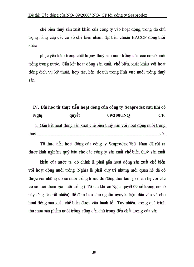 image for page Những tác động của Nghị quyết số 09/2000/NQ – CP đối với hoạt động xuất nhập khẩu thủy sản của công ty Seaprodex Việt Nam.