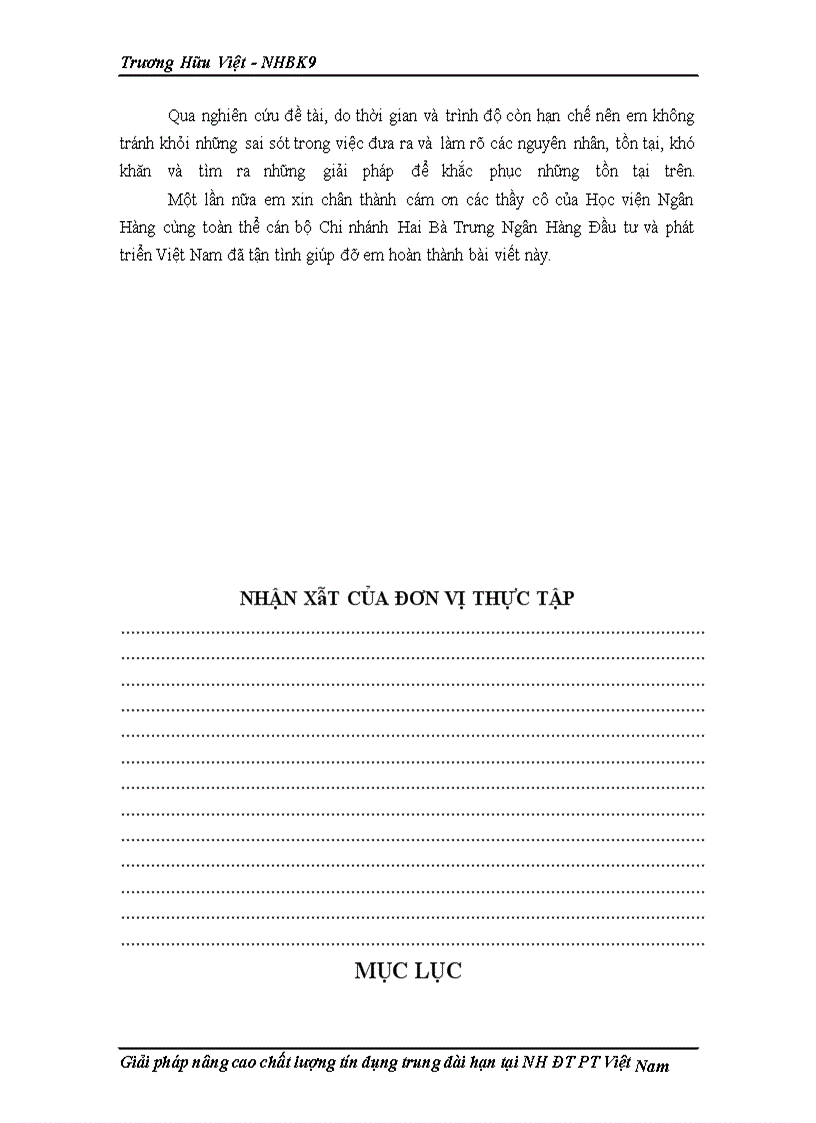 image for page Một số giải pháp nhằm mở rộng và nâng cao chất lượng tín dụng trung dài hạn tại ngân hàng Đầu tư và Phát triển Việt Nam