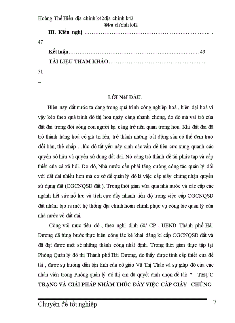 image for page Thực trạng và giải pháp nhằm thúc đẩy việc cấp giấy chứng nhận quyền sủ dụng đất trên địa bàn thành phố Hải Dương