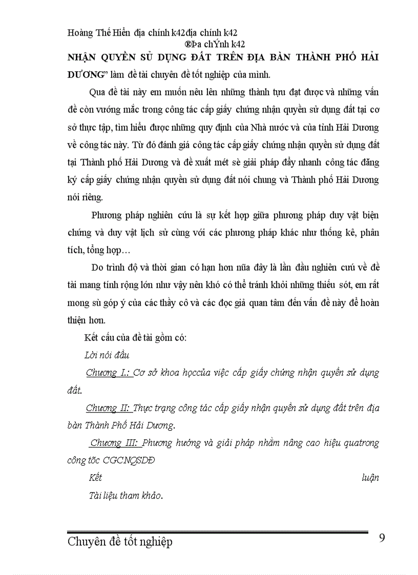 image for page Thực trạng và giải pháp nhằm thúc đẩy việc cấp giấy chứng nhận quyền sủ dụng đất trên địa bàn thành phố Hải Dương