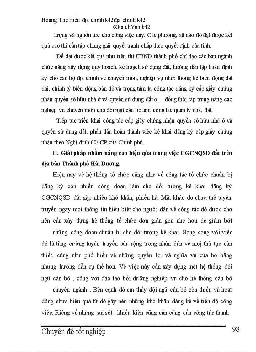 image for page Thực trạng và giải pháp nhằm thúc đẩy việc cấp giấy chứng nhận quyền sủ dụng đất trên địa bàn thành phố Hải Dương