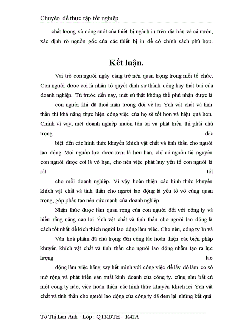 image for page Hoàn thiện các hình thức khuyến khích vật chất và tinh thần cho người lao động ở công ty In và Văn hoá phẩm