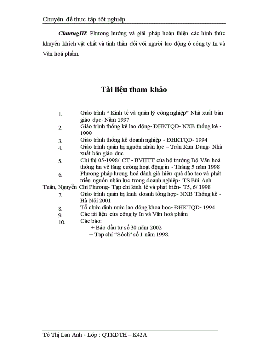 image for page Hoàn thiện các hình thức khuyến khích vật chất và tinh thần cho người lao động ở công ty In và Văn hoá phẩm