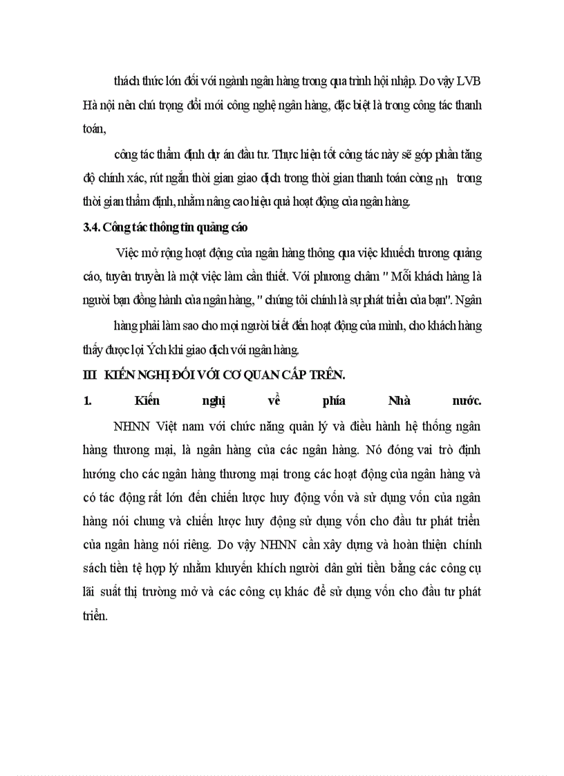 image for page Một số giải pháp nhằm tăng cường khả năng huy động vốn và nâng cao chất lượng tín dụng tại LVB Chi nhánh Hà nội.