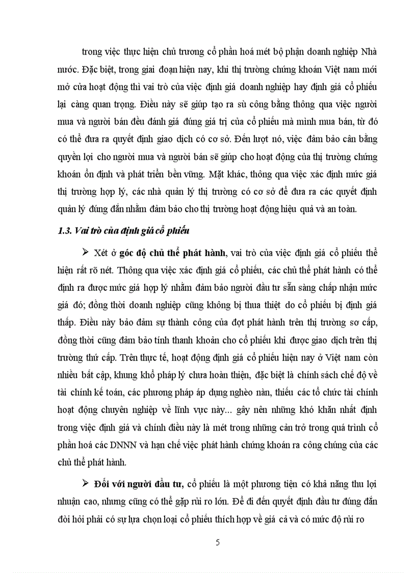 image for page Những vấn đề lý thuyết liên quan đến định giá cổ phiếu