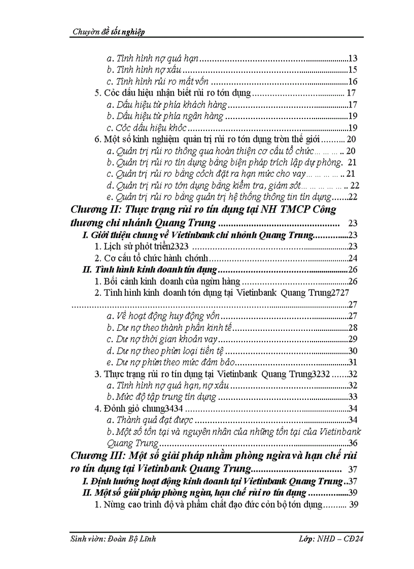image for page Một số giải pháp phòng ngừa và hạn chế rủi ro tín dụng tại ngân hàng TMCP Công thương Việt Nam chi nhánh Quang Trung