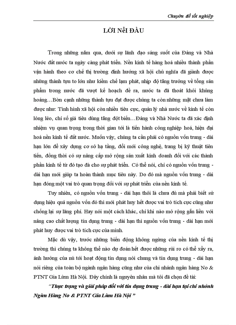 image for page Thực trạng và giải pháp đối với tín dụng trung - dài hạn tại chi nhánh Ngân Hàng No&PTNT Gia Lâm Hà Nội