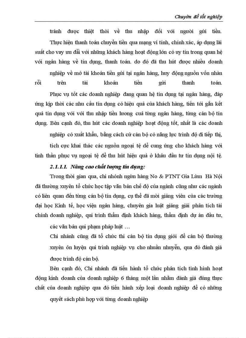 image for page Thực trạng và giải pháp đối với tín dụng trung - dài hạn tại chi nhánh Ngân Hàng No&PTNT Gia Lâm Hà Nội