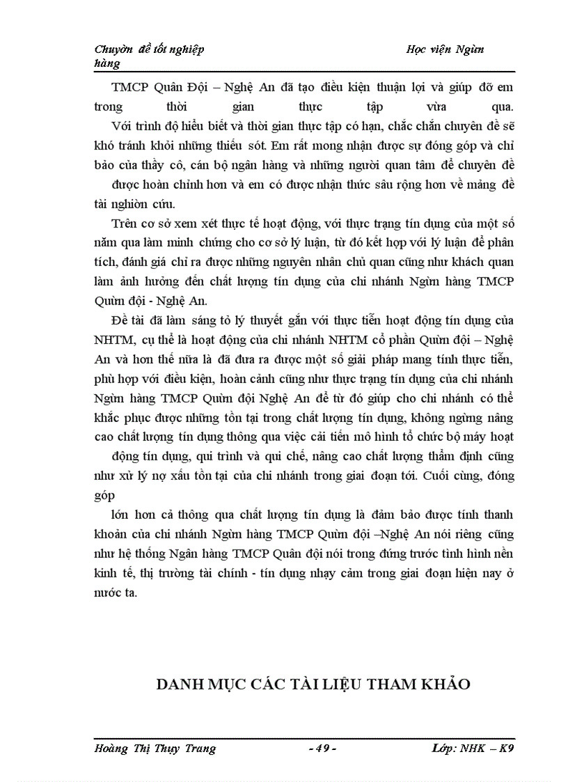 image for page Nâng cao chất lượng tín dụng đối với Chi nhánh ngân hàng TMCP Quân đội – Nghệ An