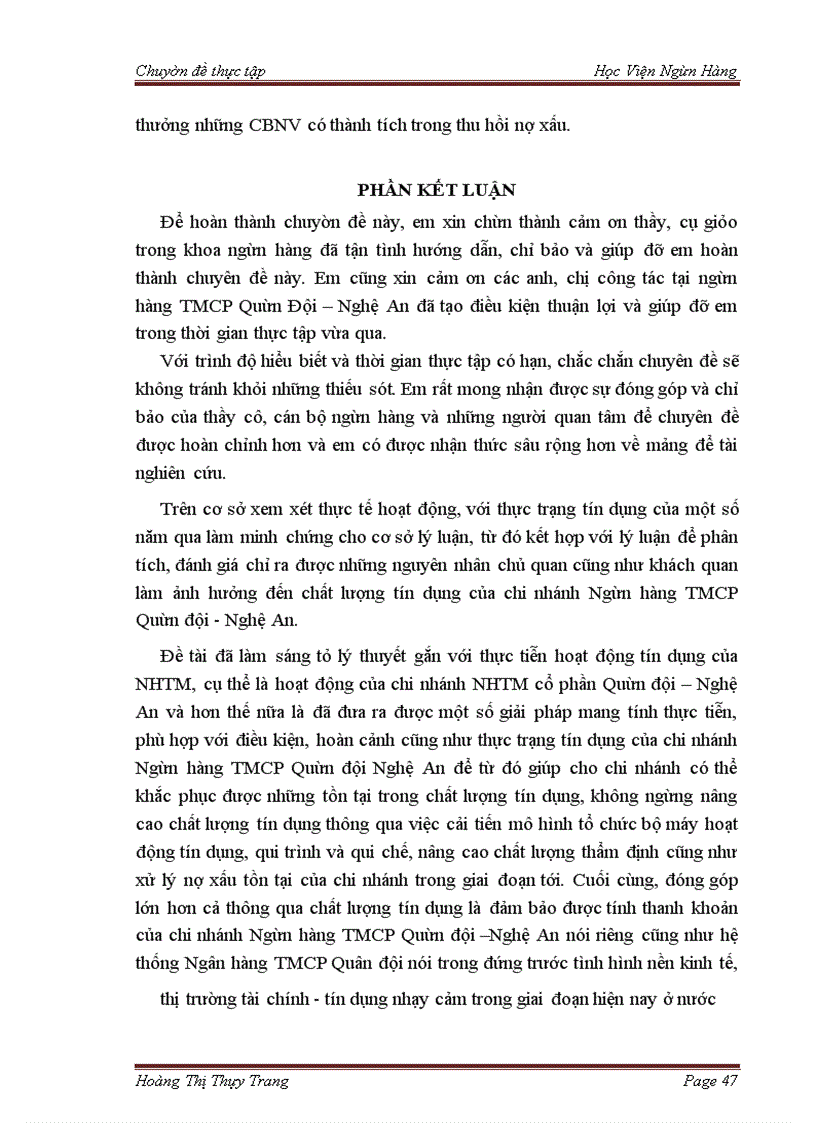 image for page Nâng cao chất lượng tín dụng tại Chi nhánh Ngân hàng TMCP Quân đội – Nghệ An