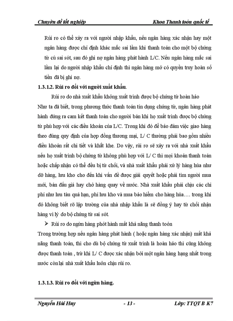 image for page Giải pháp hạn chế rủi ro trong phương thức thanh toán tín dụng chứng từ tại chi nhánh 24 Láng Hạ, Ngân Hàng Nông Nghiệp và Phát Triển Nông Thôn Việt Nam.