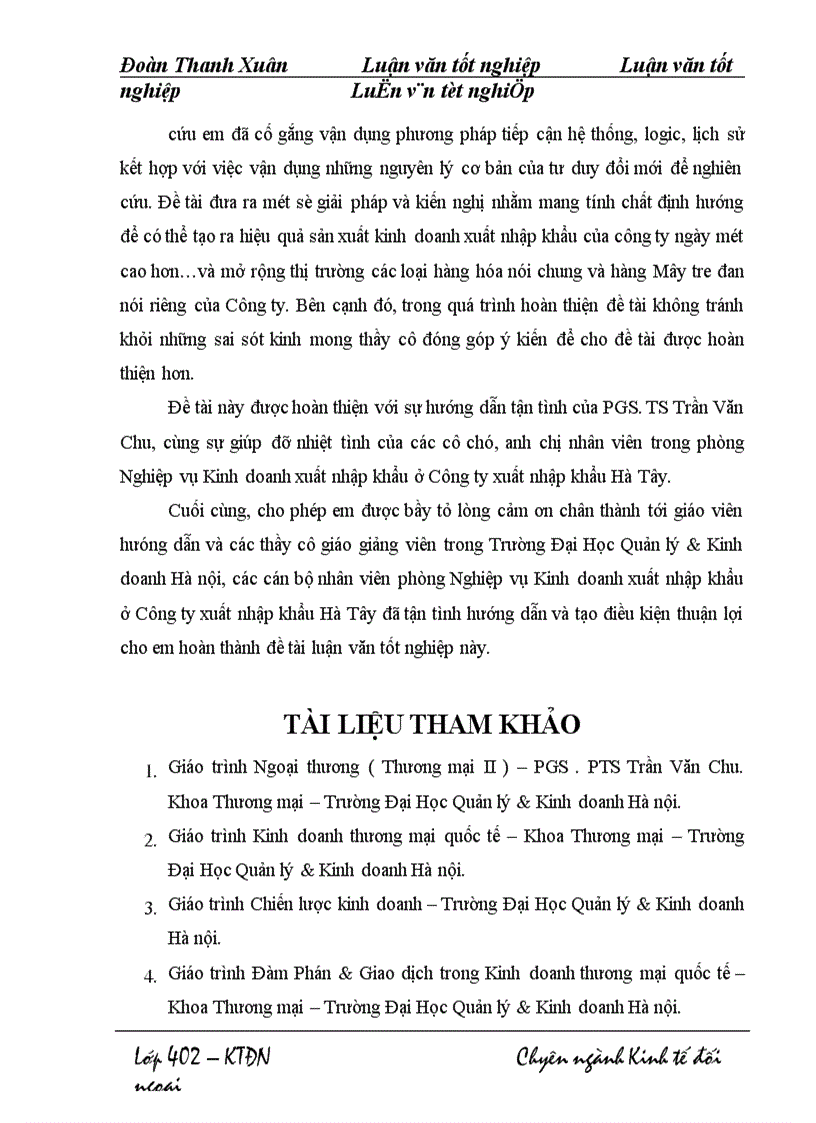 image for page Thực trạng và một số giải pháp nhằm thúc đẩy xuất khẩu hàng Mây tre đan của Công ty xuất nhập khẩu Hà Tây.