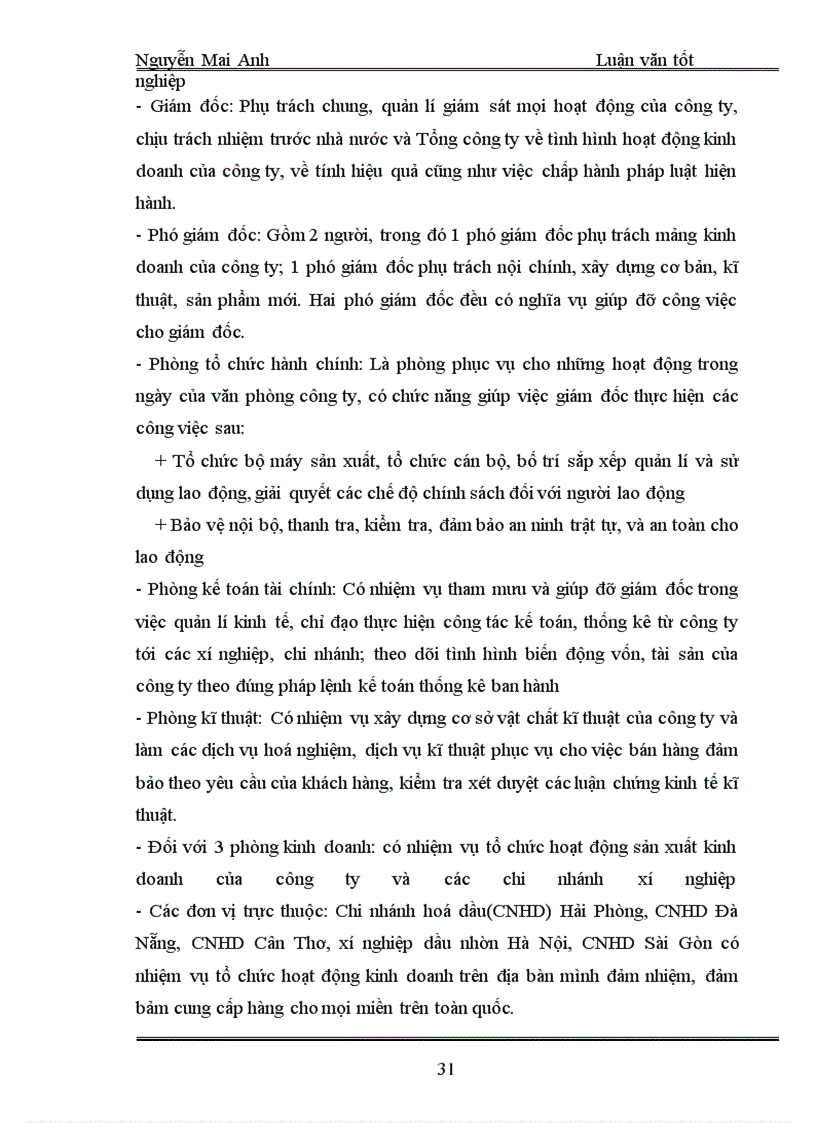 image for page Thực trạng việc tổ chức, quản lí và sử dụng vốn lưu động tại công ty hoá dầu Petrolimex