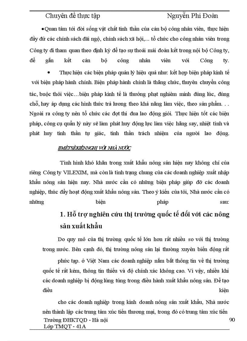 image for page Phương hướng và một số giải pháp đẩy mạnh xuất khẩu mặt hàng nông sản tại Công ty VILEXIM