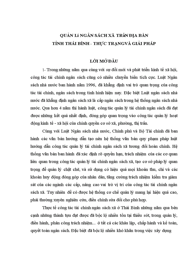 image for page Quản lý ngân sách trên địa bàn tỉnh ở Thái Bình - Thực trạng và giải pháp