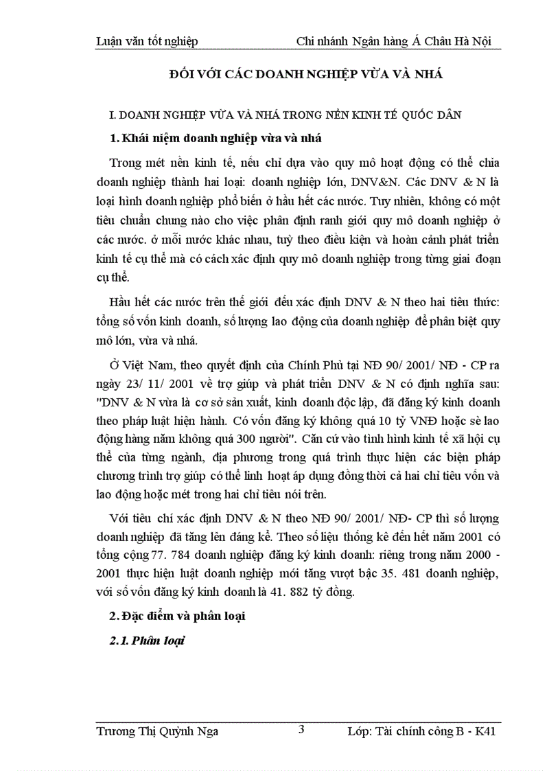image for page Nâng cao chất lượng tín dụng đối với DNV&N tại Ngân hàng á Châu- Chi nhánh Hà Nội