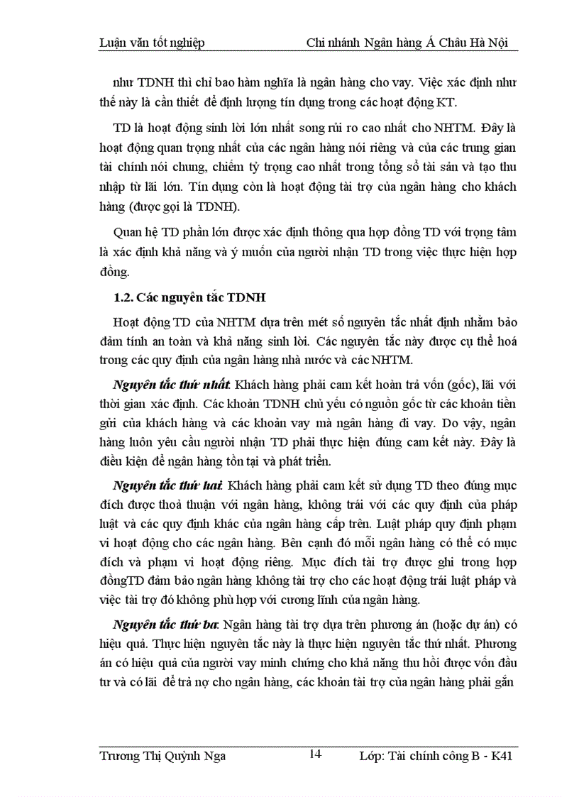 image for page Nâng cao chất lượng tín dụng đối với DNV&N tại Ngân hàng á Châu- Chi nhánh Hà Nội