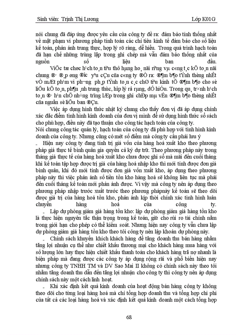 image for page Tình hình thực tế vè công tác kế toán tại cônng ty tnhh tm và dv sao mai II