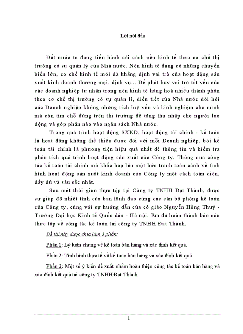 image for page Tình hình thực tế về kế toán bán hàng tại Công ty Đạt Thành